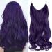 OMGREAT Halo Hair Extensions with Invisible Transparent Wire Curly Wavy Hidden Crown Secret Hairpiece for Women 20 Inch 4.4 Oz - Deep Purple 20Inch&Curly Deep Purple