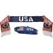 USA Soccer Scarf & Flag Set with Bracelet - Patriotic Red, White, and Blue Kit - Buy Online on SooperMarket.com
