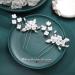 Silver Crystal Flower Bride Wedding Hair Pins - Pack of 2 | Bridal Hair Accessories for Women and Girls - Buy Online on SooperMarket.com
