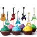 Mulukaya 28Pcs Guitar Cupcake Toppers Treat Cake Picks for Guitar Rock Music Birthday Wedding Party Decorations Supplies