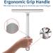 Silicone Handle Shower Squeegee 12 Inch - 2 Pack Gray for Shower Doors, Glass, Mirrors, Windows, Cars, Tile Walls - Bathroom Essential - Buy Online on SooperMarket.com