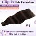 Shop Laavoo Real Hair Clip-In Extensions | Dark Brown Remy Hair | 40cm 105g - 7pcs #4 - Buy Online on SooperMarket.com