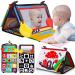 Lypsochaat baby mirror toys with a crackling baby bite ring baby montessori toys 0 3 6 months foldable black and white toy sensory educational toy gift for babies