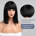 Haircube Short Bob Wig with Bangs for Women - Heat-Resistant Synthetic Fiber - Perfect for Parties Cosplay & Daily Wear (Black) #2091 - Buy Online on SooperMarket.com