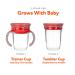 Nuby 360 Edge 2 Stage Drinking Rim Cup with Removable Handles & Hygienic Cover - 8 Oz Red | 12M+ | 240 Ml - 80660 - Buy Online on SooperMarket.com