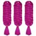 MapofBeauty Wholesale 3 pcs Ombre Colors Crochet Jumbo Braid Braiding Hair Extension (Magenta)