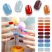 Foyute Semi Cured Gel Nail Strips 20 Pcs Soft Self-Adhesive Gel Nail Polish Wraps Sticker for Salon-Quality Manicure Set Long Lasting Easy to Apply & Remove Nail File & Wooden Stick (Colorful)