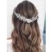 Easedaily Silver Flower Leaf Bridal Hair Vine Headpiece with Pearls - Wedding Hair Accessories for Women and Girls - Buy Online on SooperMarket.com
