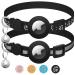 2 Pack Airtag Cat Collar Breakaway with Bell Reflective Kitten Collar with Apple Airtag Cat Collar Holder Adjustable 7-12In Safety Buckle for Girl Boy Cats Pet Supplies Accessories Gifts (Black)