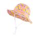 LANGZHEN Beach Sun Protection Hat for Baby Girls Adjustable Toddler Kids Hat Wide Brim Summer Play Hat with Chin Strap Pink-lemon 1-2 Years
