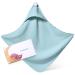 Mababu hooded towel baby 4 layer with anti -slip buttons - 75x75 cm GOTS organic cotton bath towel baby towels - baby towel with hood - remains soft & fluffy after washing Sea green