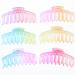 Zac's Alter Ego Set of 6 Large 11cm Assorted Translucent Two Tone Pastel Matte Finish Barrel Clamps
