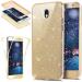 Uposao Samsung Galaxy J3 2017 J330 360 degrees shell silicone shell transparent glitter cell phone shell glossy glitter crystal rhinestone rhinestone cell phone case complete case full body protective cover front and r