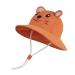 LANGZHEN Beach Sun Protection Hat for Baby Girls Adjustable Toddler Kids Hat Wide Brim Summer Play Hat with Chin Strap Orange - Tiger 6-12 Months