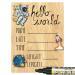 Cohas Hello World Newborn Baby Announcement Printed Wood Sign with Space Theme, 5 by 7 Inches, Black Marker 5 by 7 Inch Black Marker