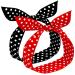 2 Pieces Polka Dot Headbands for Girls and Women Headband Retro Bandana 50s Wire Headband Vintage Print Christmas Hairband (Red  Black)