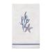Avanti Linens - Fingertip Towel, Soft & Absorbent Cotton Towel (Abstract Coastal Collection) White/Blue Embroidered Fingertip Towel