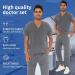 VIAOLI Men's Athletic Scrub Set - V-Neck Top & Jogger Pants - Grey Large - Buy Online on SooperMarket.com