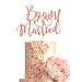 Arthsdite BOOM! Married Wedding Cake Topper Funny Cake Topper Quirky Nerdy Topper Married Cake Topper Bridal Shower Engagement Wedding Party Supplies - Rose Gold Glitter
