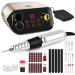 Professional Nail Drill Machine 35000 rpm with Foot Pedal and Forward/Reverse Rotation,JUEMEL Electric Nail File for Gel Nails,Acrylic,Manicure Pedicure Polishing Shape Tool kit 125pcs,Nail Drill Bits 35000rpm-Wall Plug