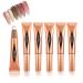 Joyeee 6 Pcs Liquid Contour Wand Shimmer Blush Highlighter Contour Stick with Cushion Applicator Blendable Travel Friendly Multifunctional Face Beauty Combination for Shaping & Glowing Effect#1 Jomultistick015