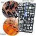 healthGUO Nail Art Stamping Plate Stamper Sponge Pen Halloween Pumpkin Bats Image Nail Polish Template Stamp Stencil Tools Kit 6 - Buy Online on SooperMarket.com