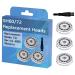 SH60/72 Replacement Heads Compatible with Philipss Norelco Shaver for S6810, S6820, S6850, S6880/81, Replacement Heads for Series 6000 Shavers