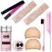 9 PCS Wig Kit for Lace Front Wigs  Hair Wax Stick Lace Melting Elastic Band for Wigs  Wig Grip Bands Wig Caps No Slip for Wigs Tan  Edge Control Wax Edge Brush Hair Comb for Wig Nature Hair (Beige) wig kit-beige-9pcs