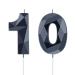 10th Birthday Candles 3D Diamond Shape Number Candles Numeral Birthday Cake Topper Cake Candles for Birthday Decoration Family Baking Reunions Theme Party Cake Decorating Supplies (Black)