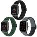Krudary Adjustable Elastic Band Compatible with Amazfit GTS / GTS 2 / GTS 2 Mini / GTS 2e / GTS 3 , Soft Stretch Nylon Loop Bracelet Strap Replacement for Amazfit Bip / Bip U Pro / Bip S Lite 3 Pack (Black + Green + Grey)