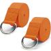 2 Pack Yoga Strap (6ft) Stretch Band with Adjustable Metal D Ring Buckle Loop | Exercise & Fitness Stretching for Yoga, Pilates, Physical Therapy, Dance, Gym Workouts Orange