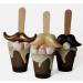 Set of 3 Belgian Hot Chocolate Stirrers Spoons Sticks with Mustache Individually Wrapped HandMade