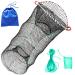 Drasry Crab Trap Bait Lobster Crawfish Shrimp Portable Folded Cast Net Collapsible Fishing Traps Nets Fishing Accessories Black 23.6in x 11.8in (60cm x 30cm) 1 PCS