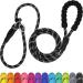 TagME Slip Rope Dog Lead for Medium Dogs 1.8m Reflective Slip Leads with Soft Padded Handle 12 Colors Slip-On Nylon Leash for Training/Walking Black M-3/8"x6'(Pack of 1) Black