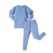 DreamBuy 20 Colours Ribbed Pyjama/Tracksuit/Loungewear Unisex Boys And Girls Pyjamas Baby Clothes Pyjamas For Women And Mens Pyjamas 2-3 Years Powder Blue