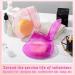 2 Pcs Rabbit Shaped Shampoo Conditioner Bar Pouch Set for Travel | Light Pink & Rose Pink | Exfoliating Loofah Bubble Foam Net - Buy Online on SooperMarket.com