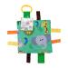 Baby Jack & Co 8x8  Jungle Lovey Tag Toys for Babies - Baby Crinkle Toys - Crinkle Toys for Baby - Soft & Safe - Learn Shapes & Colors - Ideal Baby Toy - BPA Free w/Stroller Clip