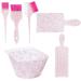 6 Piece Hair Coloring Kit with Brush, Mixing Bowl, and 2 Foiling Boards for Hair Dyeing and Highlighting, Hair Coloring, Tinting, and Bleaching Kit for Women and Girls (Pink)