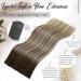 LAAVOO Ombre Blond Real Hair Tape Extensions - 55cm Invisible Seamless #4/7/80 | International Shipping - Buy Online on SooperMarket.com