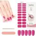 Kalolary 20PCS Nail Adhesive Wrap Nail Gel Polish Strips Full Wraps Nail Polish Stickers Cured Gel Nail Strips Self-Adhesive Gel Nail Wrap Stickers Decals(UV/LED Lamp Required) (Glitter Pink)