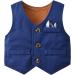 Famuka Baby Boy 3 Piece Formal Outfit Suit | Bows Waistcoat Gentleman Tuxedo Navy | 2-9 Months - Buy Online on SooperMarket.com