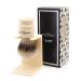 Edwin Jagger 1EJ467SDS Silver Tip Badger Shaving Brush with Stand - Imitation Ivory | Premium Shaving Brush for Men - Perfect for Creams & Soaps - Buy Online on SooperMarket.com