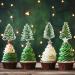 Whaline 48Pcs Christmas Tree Cupcake Toppers 4 Designs Watercolor Cake Decor Assorted Xmas Green Cupcake Toppers for Birthday Winter Holiday Party Supplies - Buy Online on SooperMarket.com