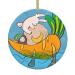 YYHHAOFA Sunflower Seeds and Rabbits Prints Christmas Ceramic Round Pendant Decoration - Festive Hanging Ornament for Stores and Homes -2.9 in