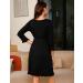 Bresdk Women's Maternity Nightdress - Long Sleeve Breastfeeding Nightgown for Pregnant Women - Loungewear Pyjamas in Black - Buy Online on SooperMarket.com