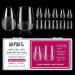240pcs Short Almond & Square INPING Soft Gel Full Cover Nail Tips - French Acrylic Fake Nails for Manicure Salons - Pre-Shaped Mix Artificial Clear Gel Extensions with Box - Buy Online on SooperMarket.com