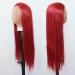 Towarm Dark Red Synthetic Lace Front Wig - Long Straight Heat Resistant Fiber Hair for Black Women - Cosplay/Daily Wear - Red - Buy Online on SooperMarket.com