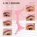 Silicone Eyebrow Stencils - 6 in 1 Reusable Templates for Easy Brow Stamp & Eye Makeup - Perfect for Beginners - Pink - Buy Online on SooperMarket.com