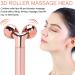 3D Roller Face Massager V Shaped Facial Rollers Face Slimming Tightening Tool Lifting Face Lines Remove Puffiness (Rose Gold) - Buy Online on SooperMarket.com