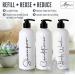 Alora 16oz Reusable Shampoo and Conditioner Bottles - Set of 3 - White - Easy to read Lettering - Pump Bottle Dispenser for Shampoo Conditioner Body Wash - Empty Plastic Refillable Containers Set of 3 White - Buy Online on SooperMarket.com